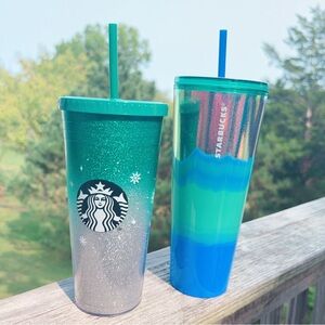 Starbucks 2022 Thailand Green Sparkle Christmas & Winter 2022 green wave tumbler